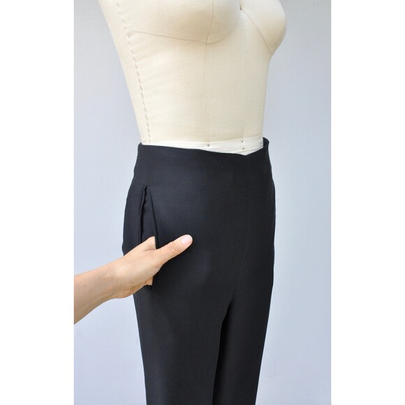 Black SILK Pants and Blouse Set Asian Style Lagenlook Oversided Silk S - M - Picture 3 of 10